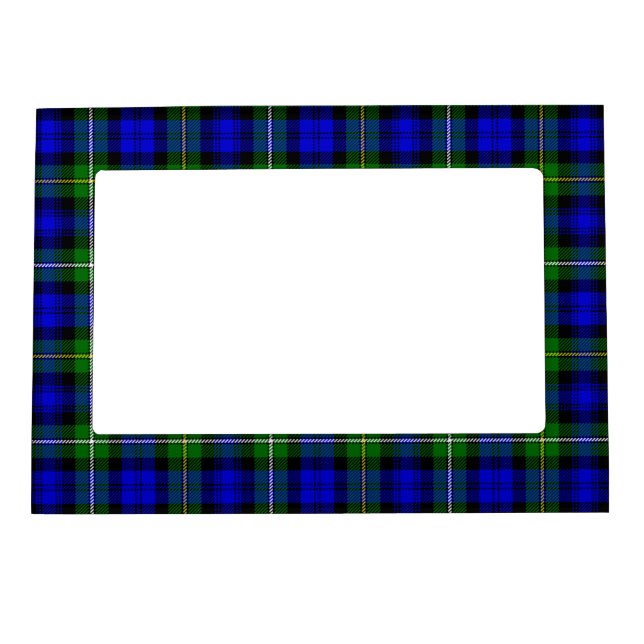 Campbell tartan blue green plaid magnetic picture frame (Front)