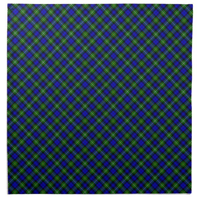 Campbell tartan blue green plaid napkin (Front)