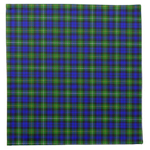Campbell tartan blue green plaid napkin