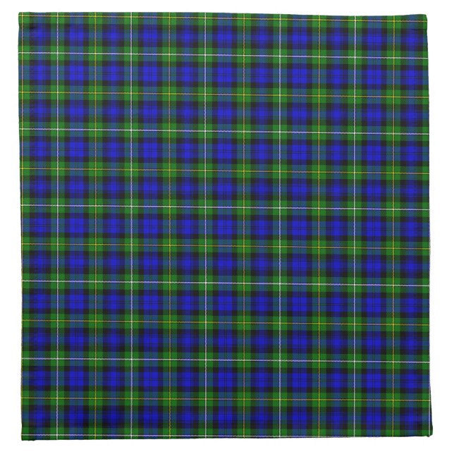 Campbell tartan blue green plaid napkin (Front)