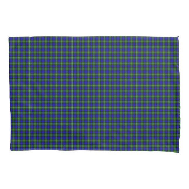 Campbell tartan blue green plaid pillow case (Front-Left)