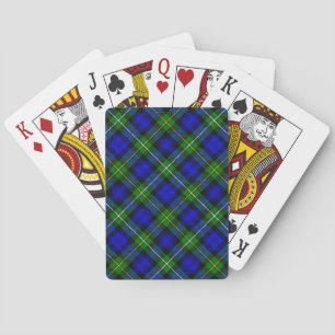 Campbell tartan blue green plaid poker cards