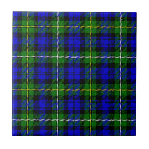 Campbell tartan blue green plaid tile
