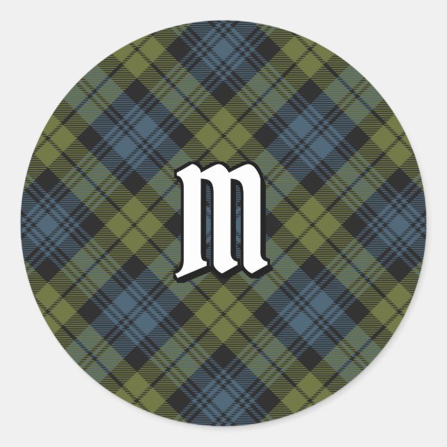 Campbell Tartan Classic Round Sticker (Front)