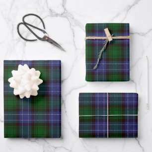 Campbell Tartan Green Plaid Wrapping Paper Sheets