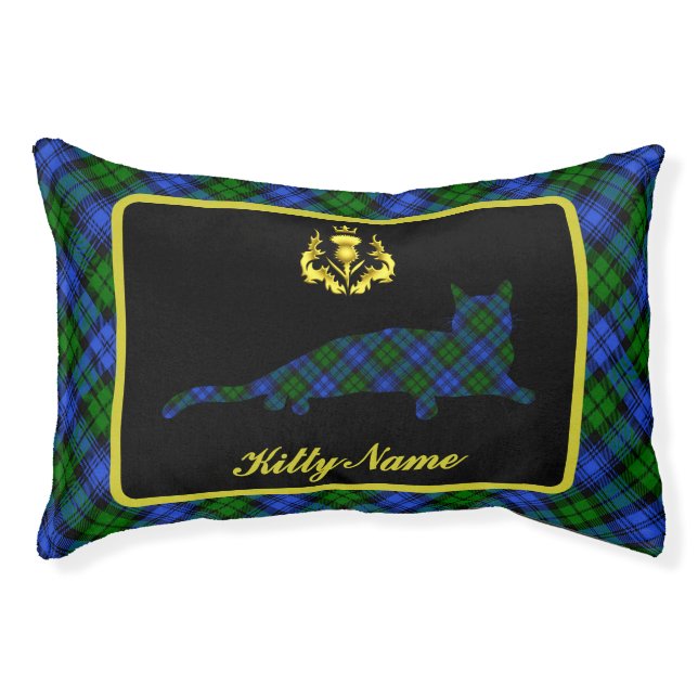 Campbell Tartan Kitty Personalized Pet Bed (Front)