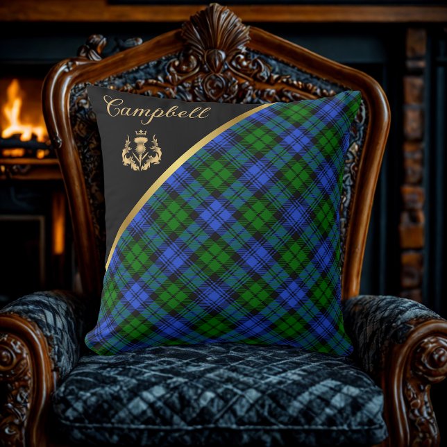 Campbell Tartan Throw Pillow (Creator Uploaded)