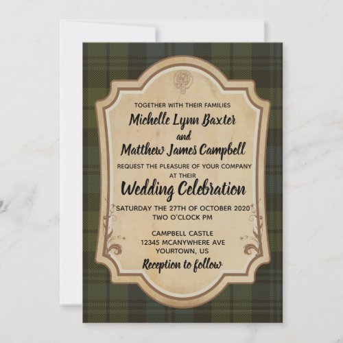 Campbell Tartan Wedding Invitation