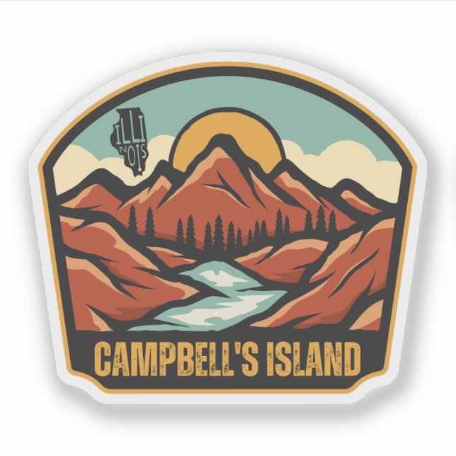 Campbell's Island, Illinois  Sticker (Front)