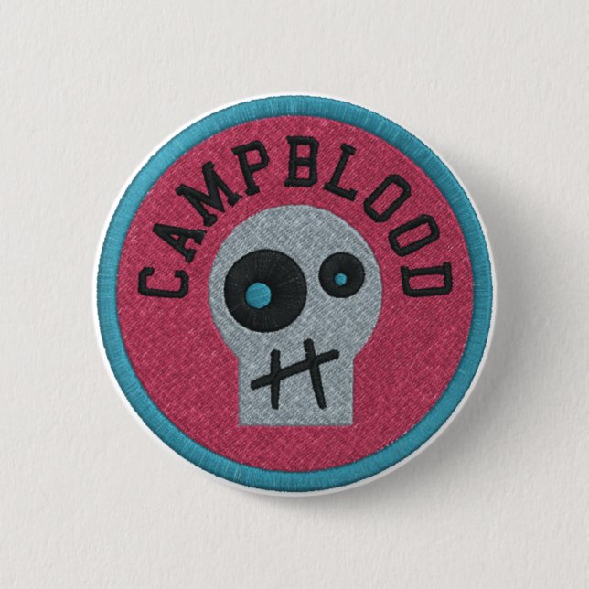CampBlood Skully Merit Badge Button (Front)