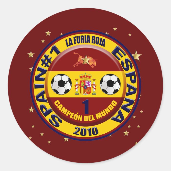Campeón del mundo España futbol 2010 Round Sticker