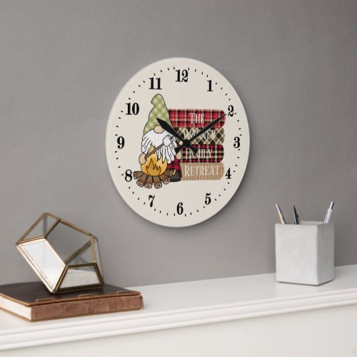 camper add family name gnome  large clock