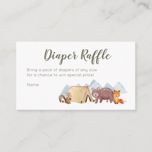 Camper Adventure Diaper Raffle Card