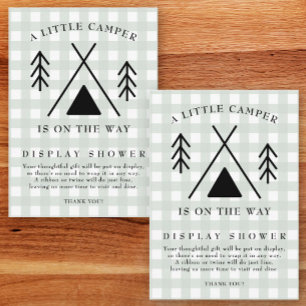 Camper baby shower - display shower enclosure card