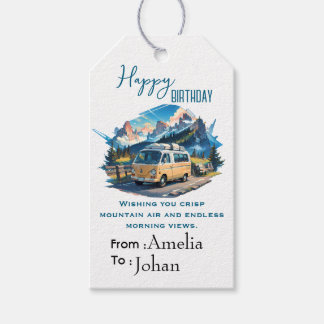 Camper Birthday  Gift Tags
