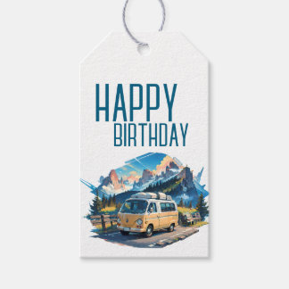 Camper Birthday  Gift Tags