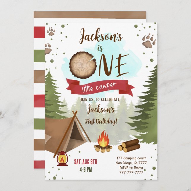 Camper Birthday Invitation (Front/Back)