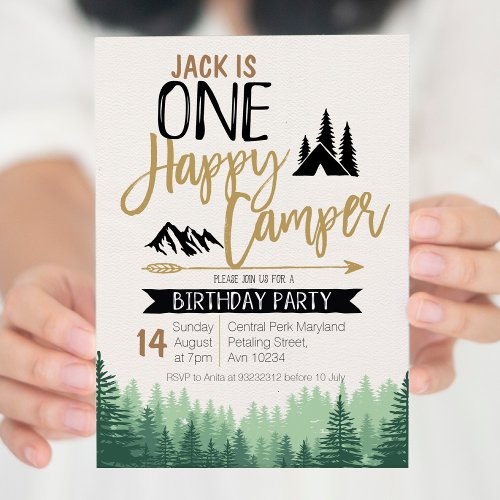 Camper Birthday Invitation Camping Party