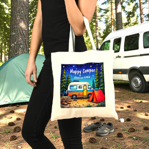 Camper Blue Green Watercolor Campervan  Tote Bag