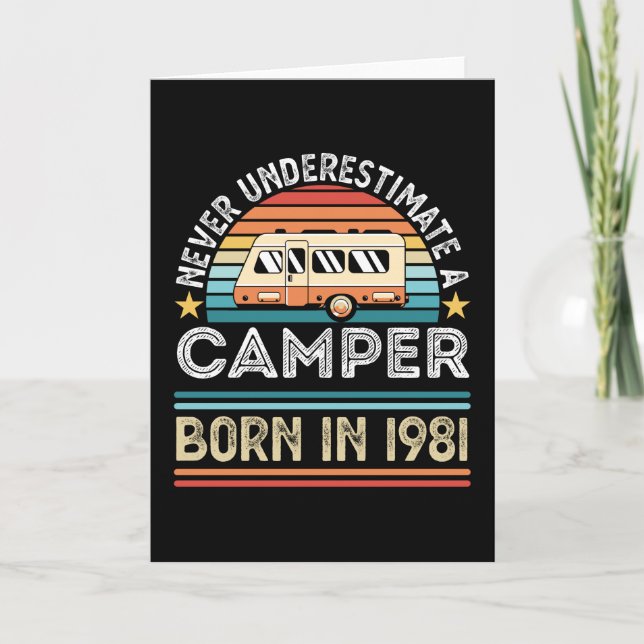 Camper born 1981 40th Birthday camping Gift Card (Front)