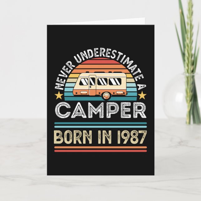 Camper born 1987 40th Birthday camping Gift Card (Front)
