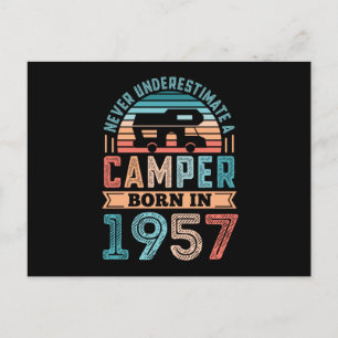 Camper born in 1957 70th Birthday Gift RV Camping Postcard
