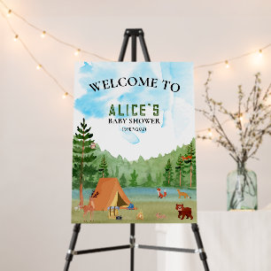Camper Camping Adventure Forest Animal Baby Shower Foam Board