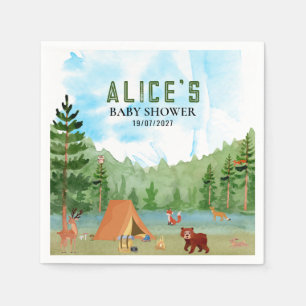Camper Camping Adventure Forest Animal Baby Shower Napkins