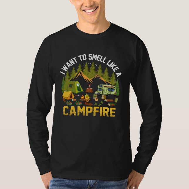 Camper Camping  Campfire T-Shirt (Front)
