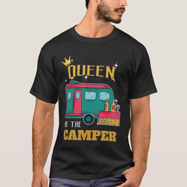 Camper  Camping Queen Themed Apparel T-Shirt (Front)