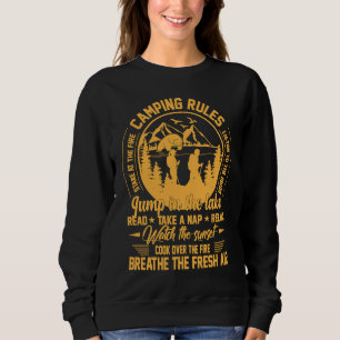 Camper  Camping Rules Orange Sweatshirt