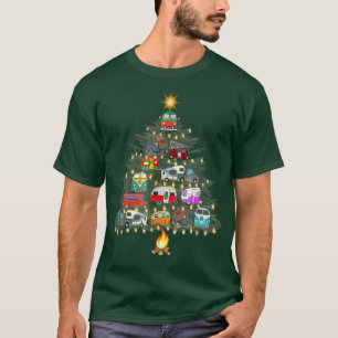 Camper Christmas Tree Vehicles Camping RVing Trail T-Shirt