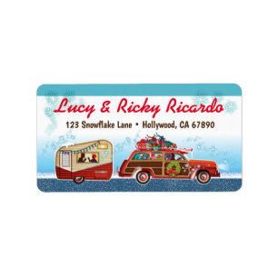 Camper + Classic Car Christmas Card Address Labels