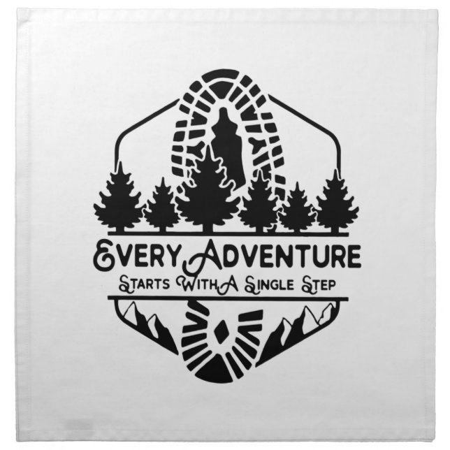 Camper Everyday Adventure Start With A Single Step Cloth Napkin (Front)
