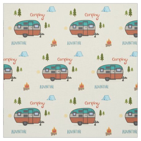 Vintage Camper Fabric | Zazzle
