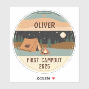 Camper First Campout Sticker