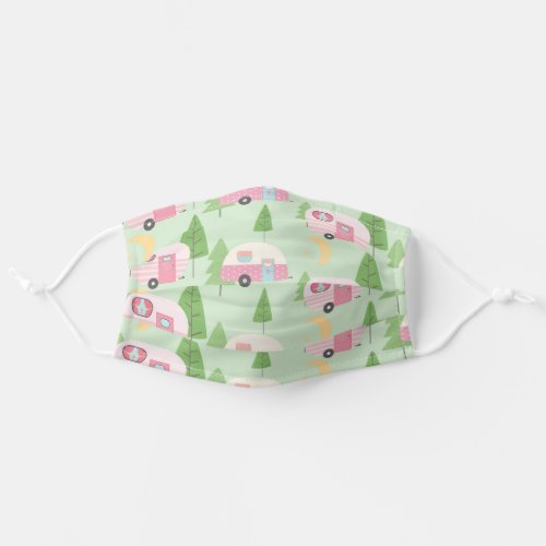 Camper Fun Pink Glamping Adult Cloth Face Mask