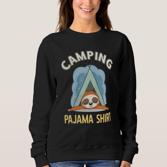 Camper Gear Tent Cute Sloth Kids Camping Pajama Sweatshirt (Front)