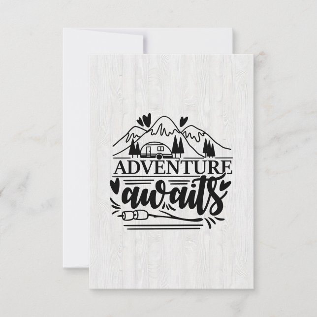 Camper Gift Adventure Awaits Thank You Card (Front)