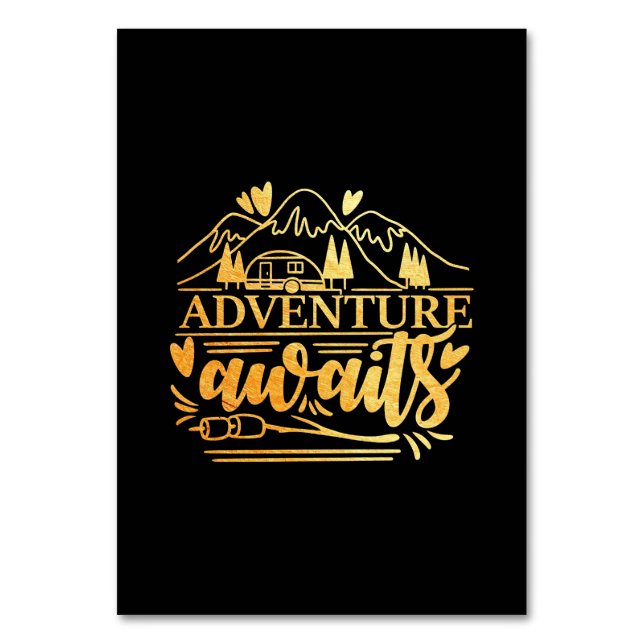 Camper Gift Adventure Is Awaits Table Number (Front)
