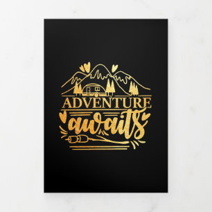 Camper Gift Adventure Is Awaits Tri-Fold Card