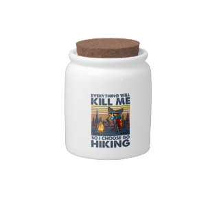 Camper Gift Go Hiking With Cat Birthday Candy Jar