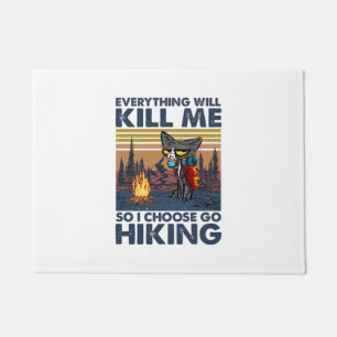 Camper Gift Go Hiking With Cat Birthday Doormat