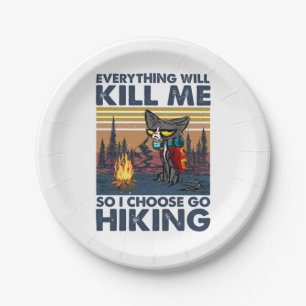 Camper Gift Go Hiking With Cat Birthday Paper Plates