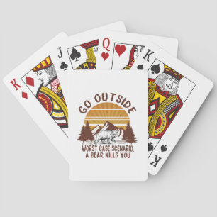 Camper Gift Go Outside Worst Case Scenario Xmas Poker Cards