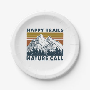 Camper Gift Happy Trails Nature Call Birthday Paper Plates
