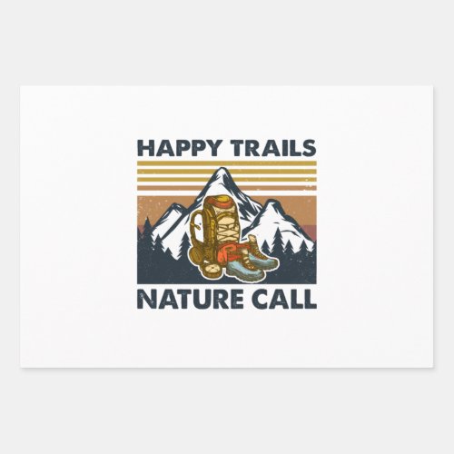 Camper Gift  Happy Trails Nature Call Birthday Wrapping Paper Sheets