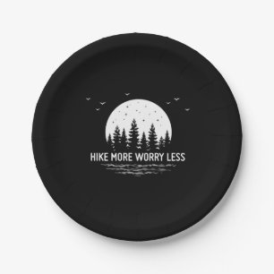 Camper Gift   Hike More Worry Less Birthday Paper Plates