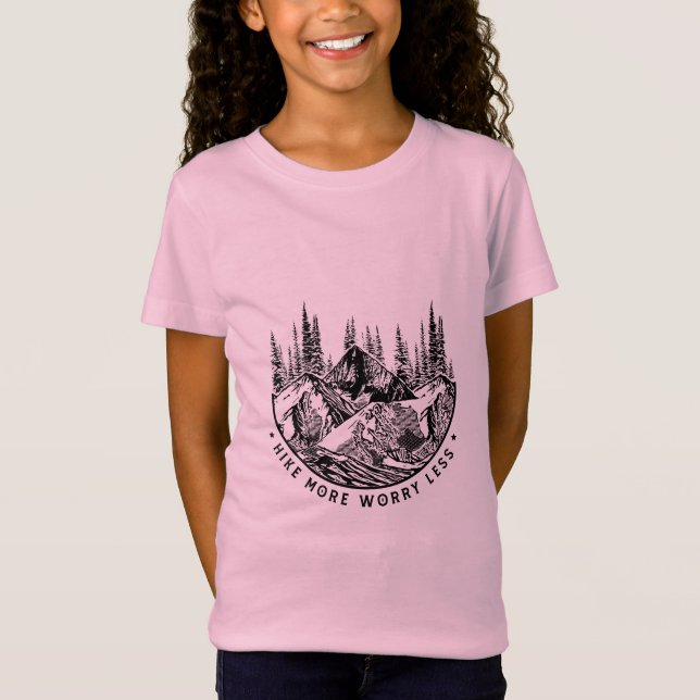 Camper Gift | Hike More Worry Less Birthday T-Shirt (Front)