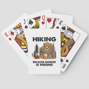 Camper Gift   Hiking Bear Birthday Poker Cards